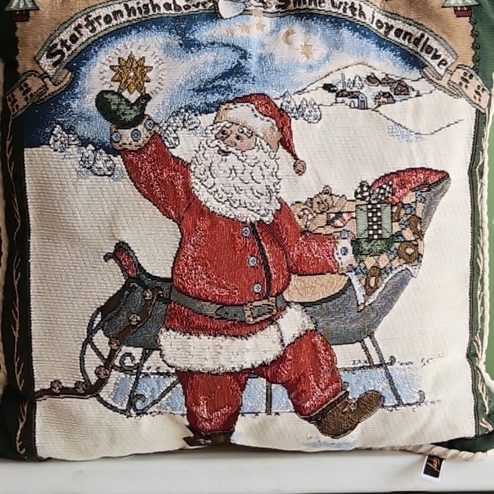 Festive Santa Claus Holiday Pillow